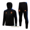 Real Madrid Trainingsjack Capuchon 2022-23 Zwart Blauwe - Heren